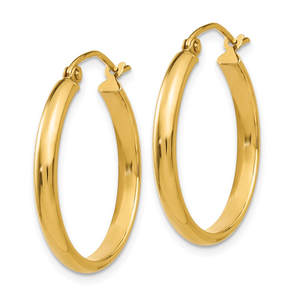 10k Round Tube Hoop Earrings (10TC140)