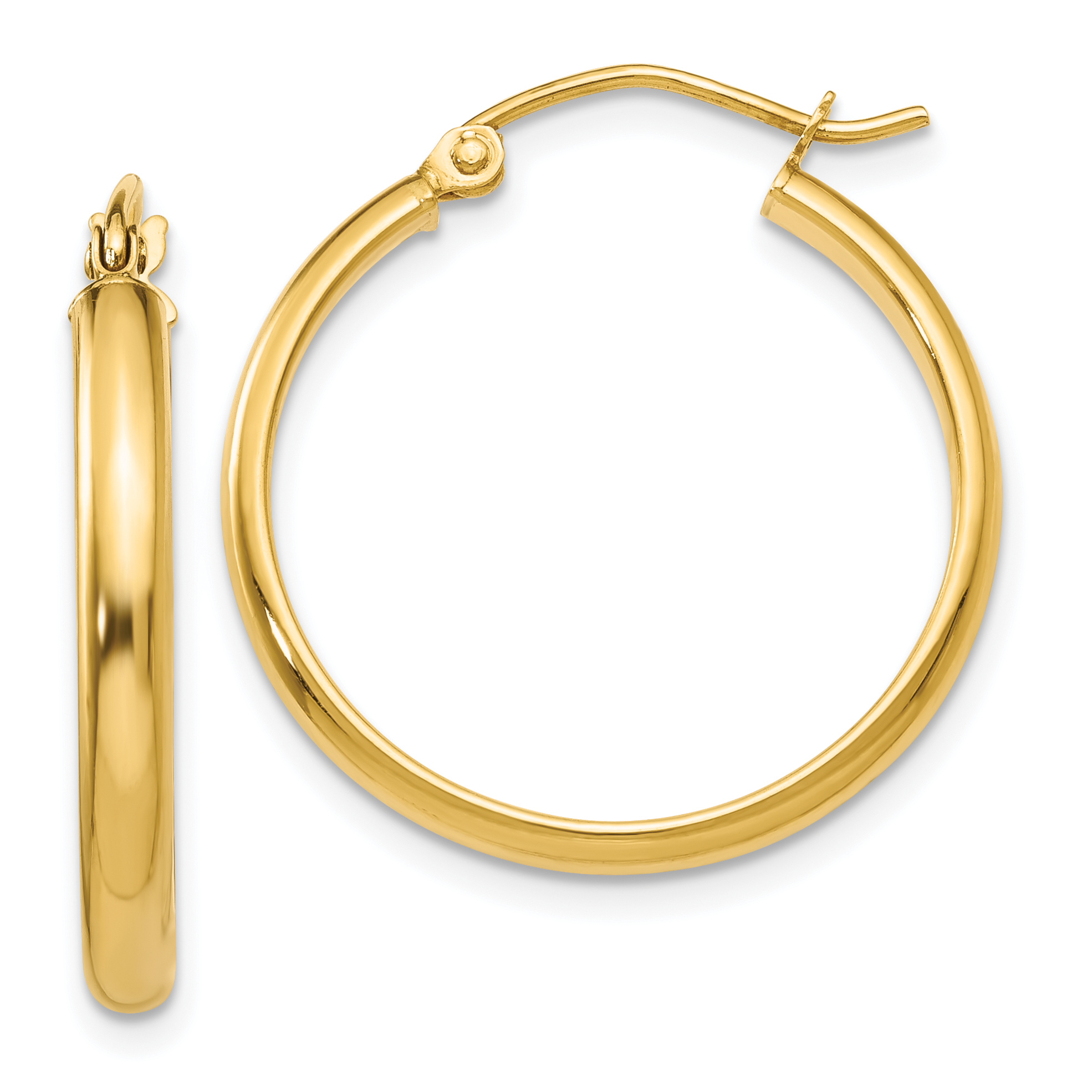 10k Round Tube Hoop Earrings (10TC140)