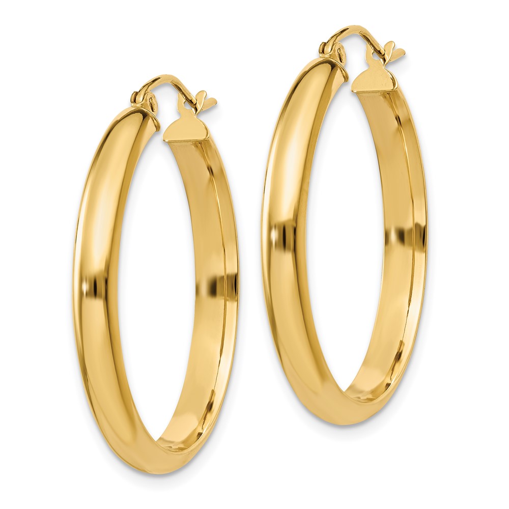 10k Round Tube Hoop Earrings (10TC142)