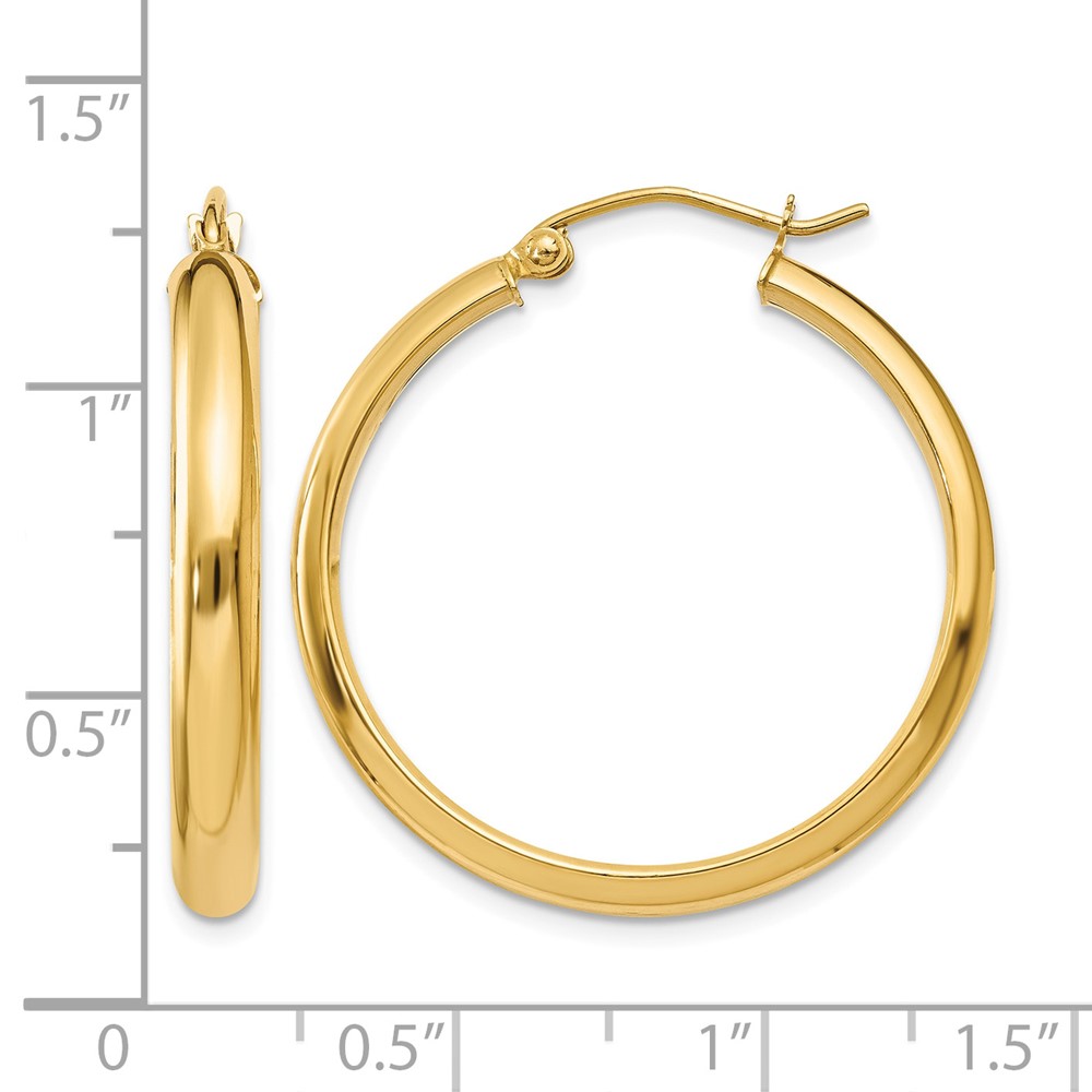 10k Round Tube Hoop Earrings (10TC142)