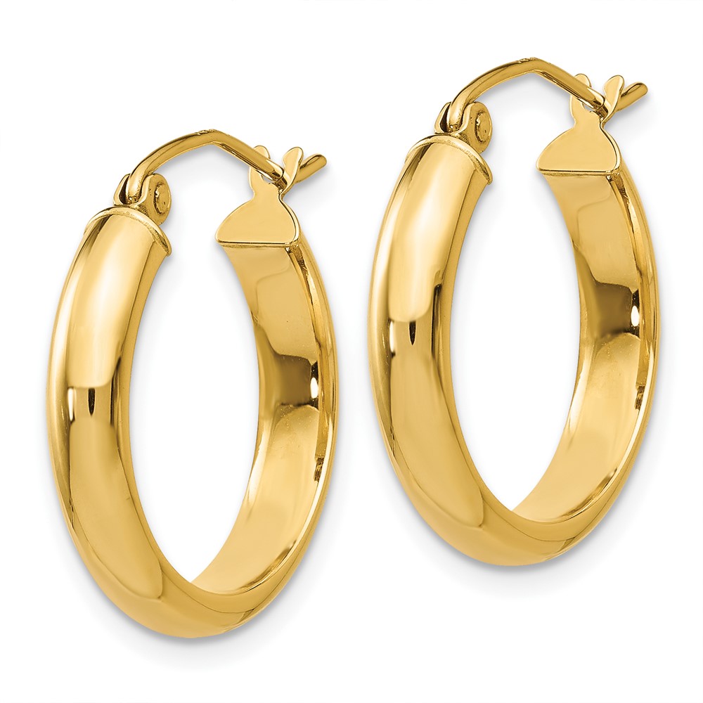 10k Round Tube Hoop Earrings (10TC144)