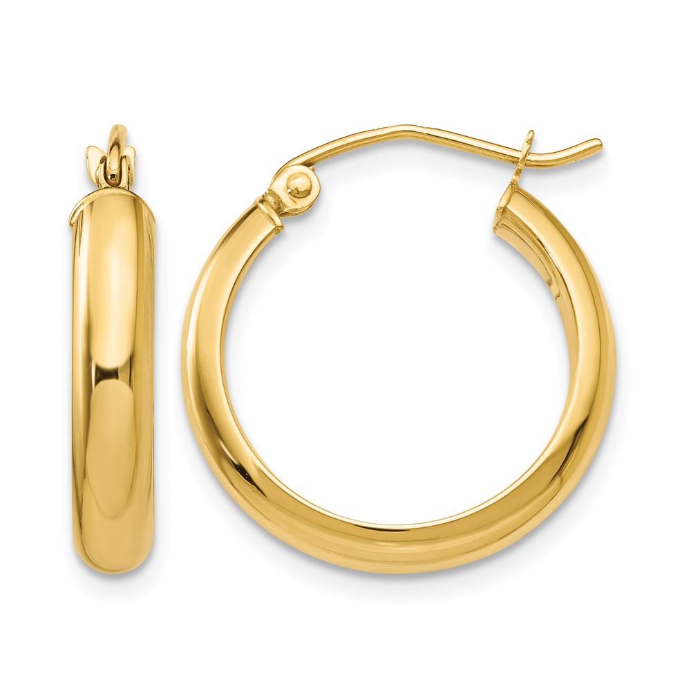 10k Round Tube Hoop Earrings (10TC144)