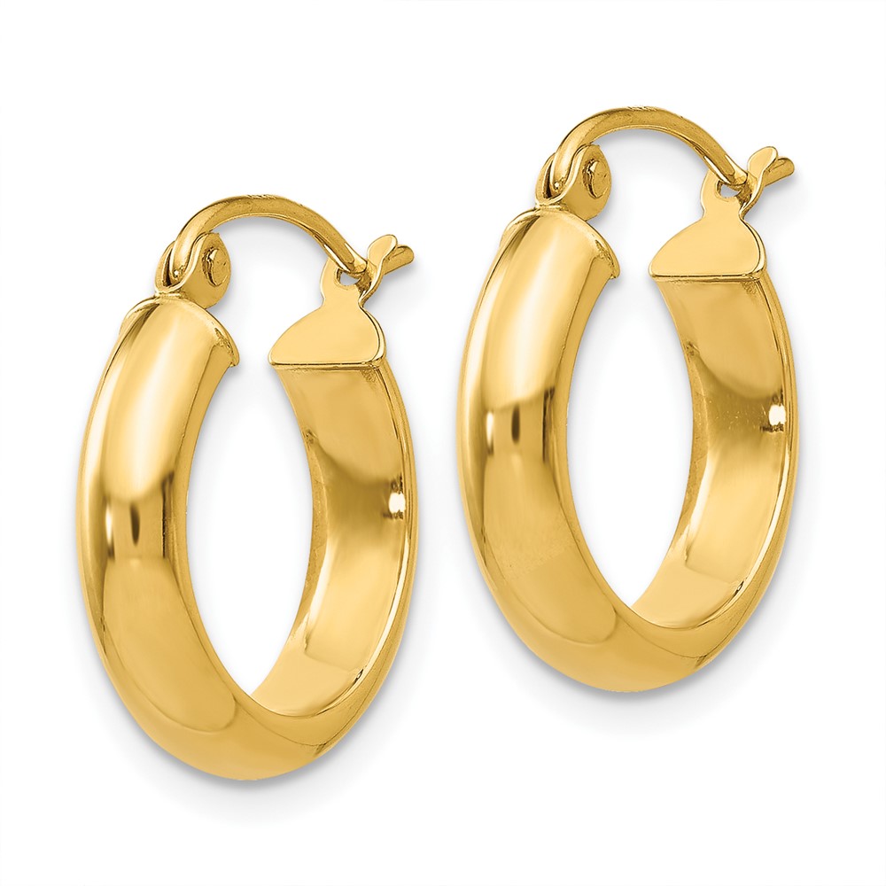 10k Round Tube Hoop Earrings (10TC145)