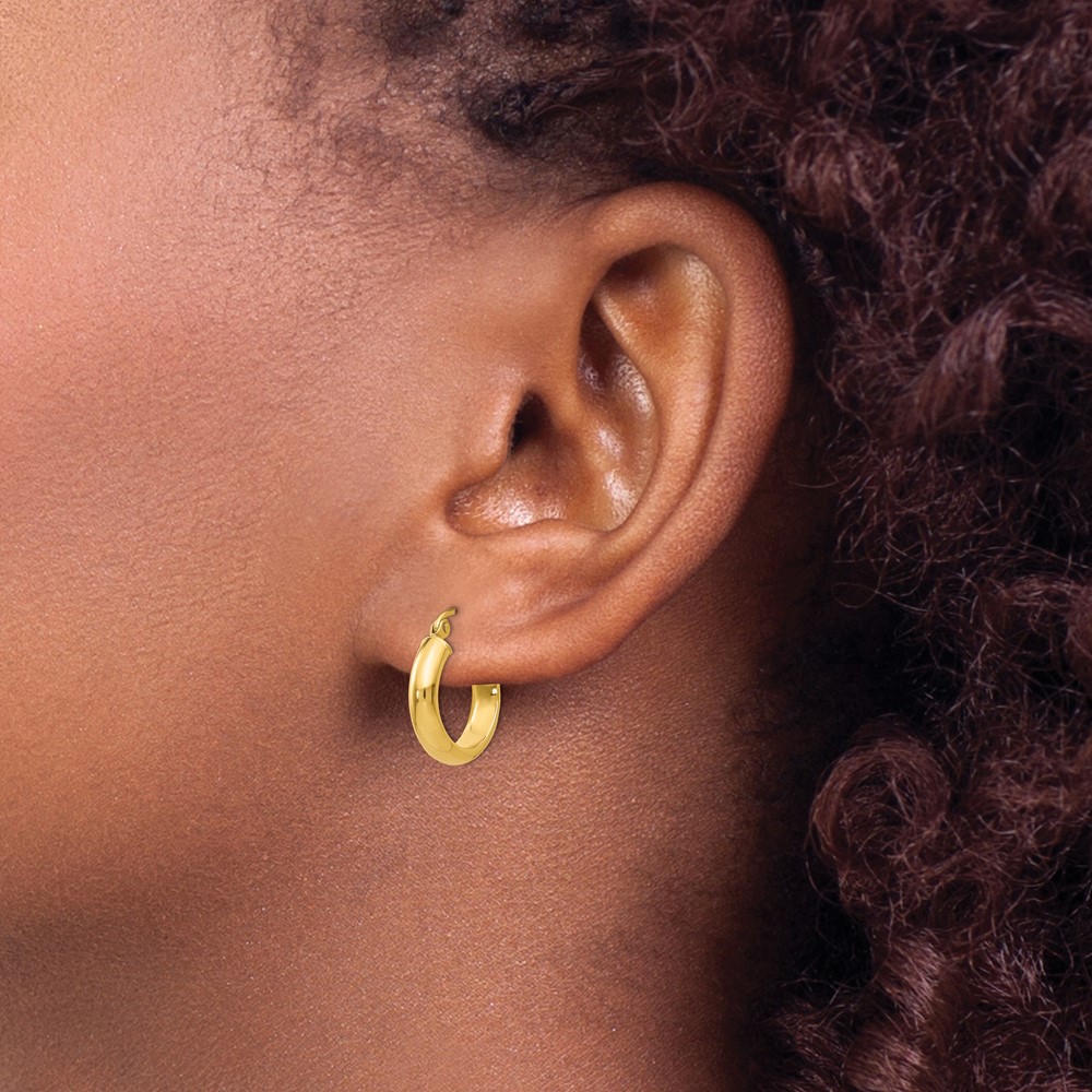 10k Round Tube Hoop Earrings (10TC145)