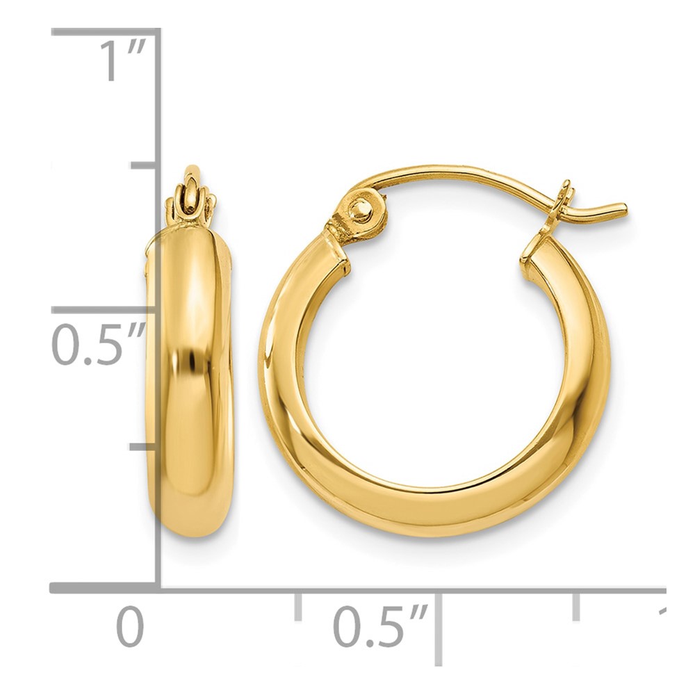 10k Round Tube Hoop Earrings (10TC145)