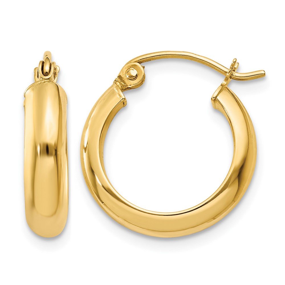 10k Round Tube Hoop Earrings (10TC145)