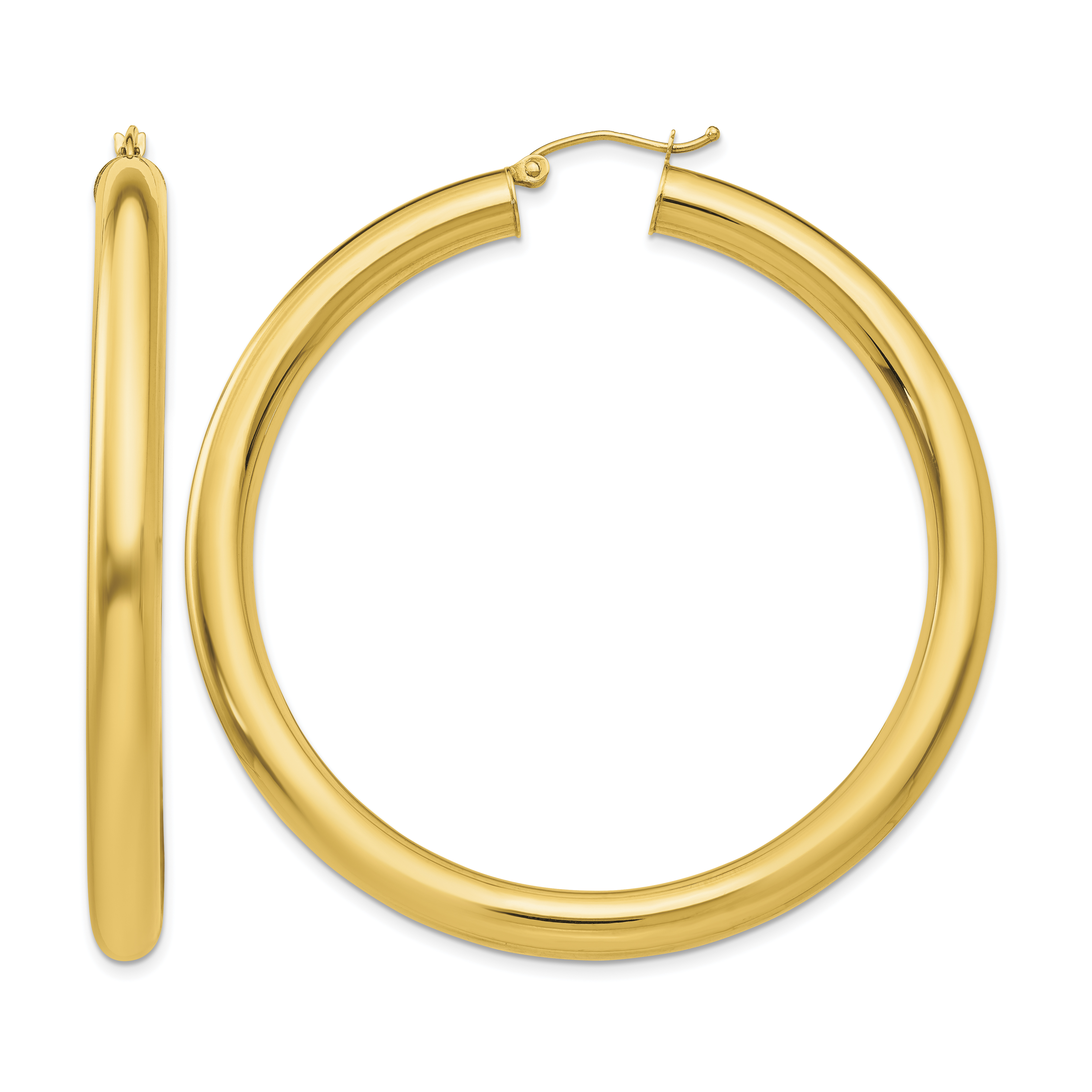 10k Polished 5mm Tube Hoop Earrings (10TC193)