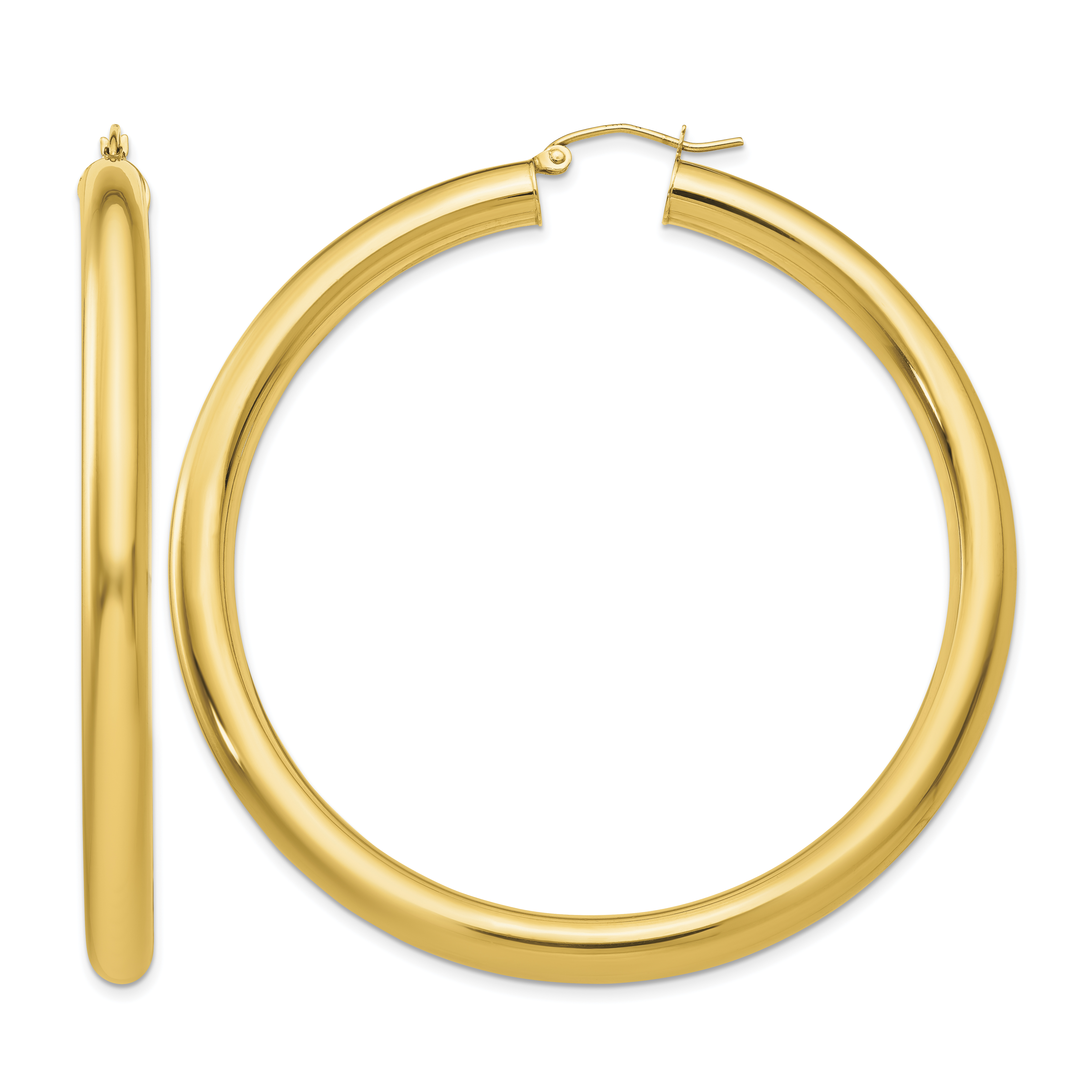 10k Polished 5mm Tube Hoop Earrings (10TC194)