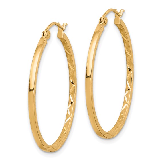 Gold Diamond-cut Hoop Earrings