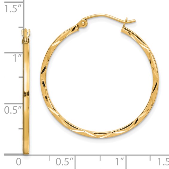 Gold Diamond-cut Hoop Earrings