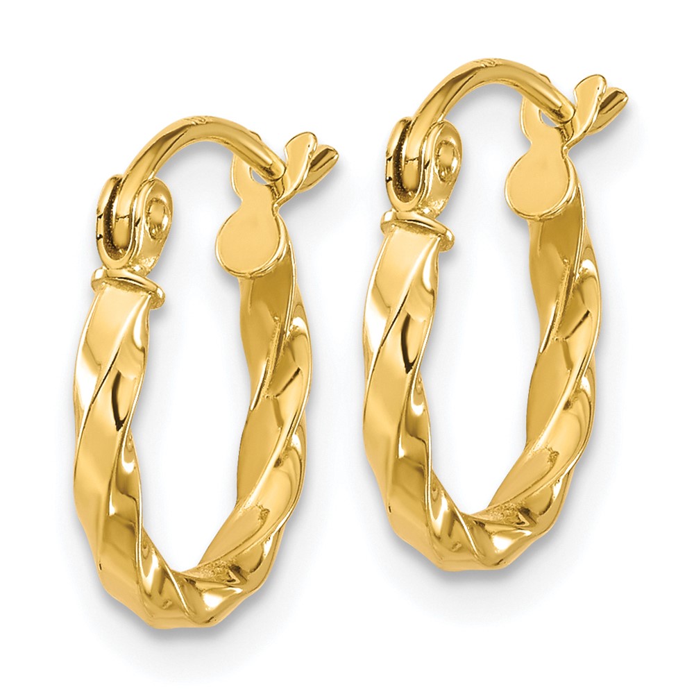 10k Twist Polished Hoop Earring (10TC388)
