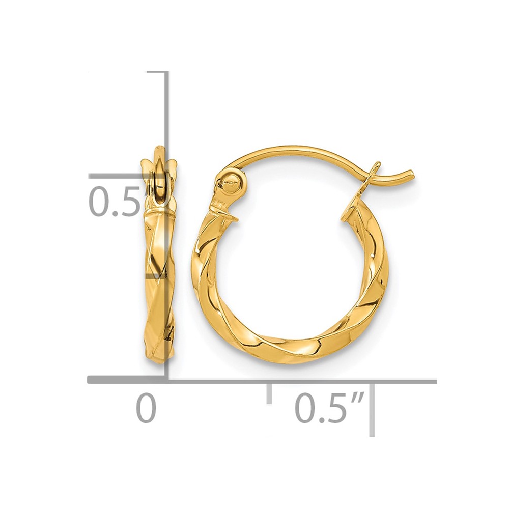 10k Twist Polished Hoop Earring (10TC388)