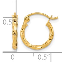 10K Yellow Gold Twist Polished Hoop Earring view 4