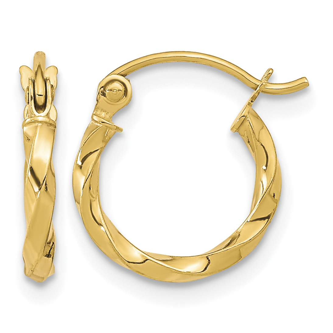 10k Twist Polished Hoop Earring (10TC388)