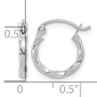 10K White Gold Twist Polished Hoop Earring view 3
