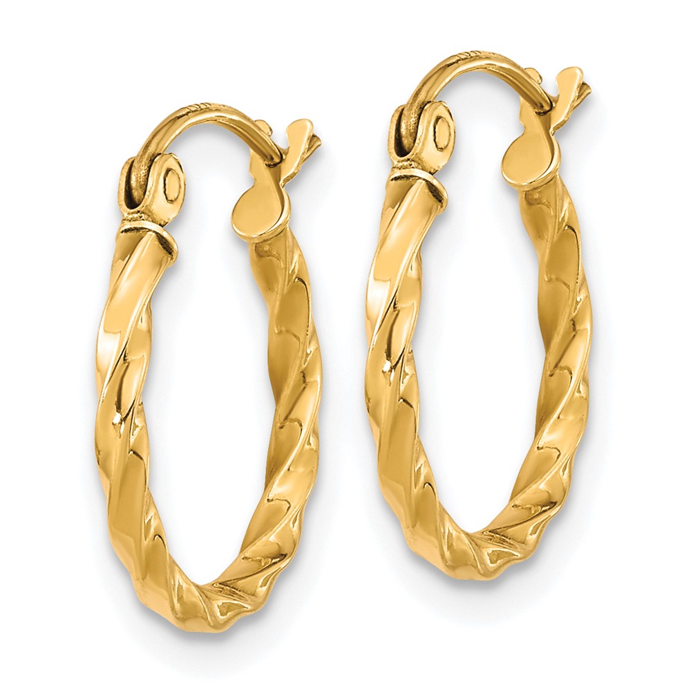 10k Twist Polished Hoop Earring (10TC389)