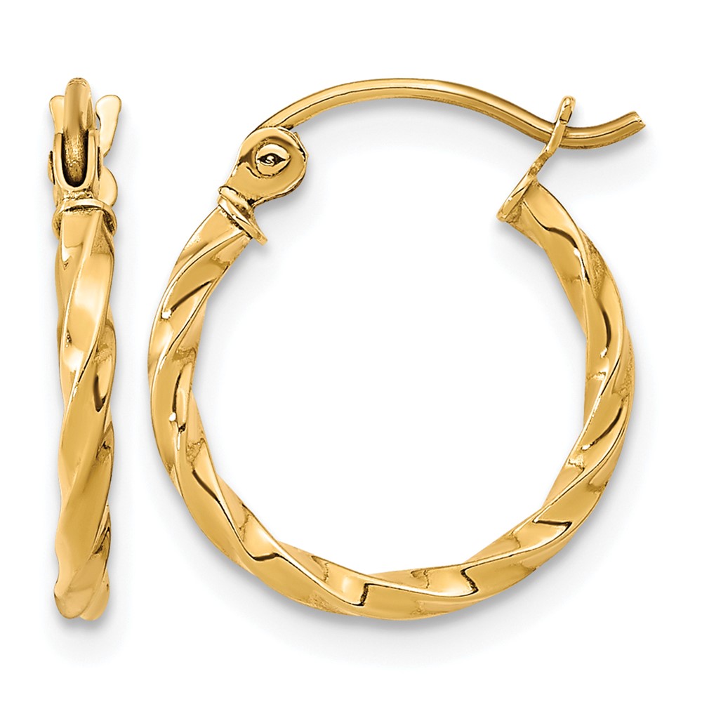 10k Twist Polished Hoop Earring (10TC389)