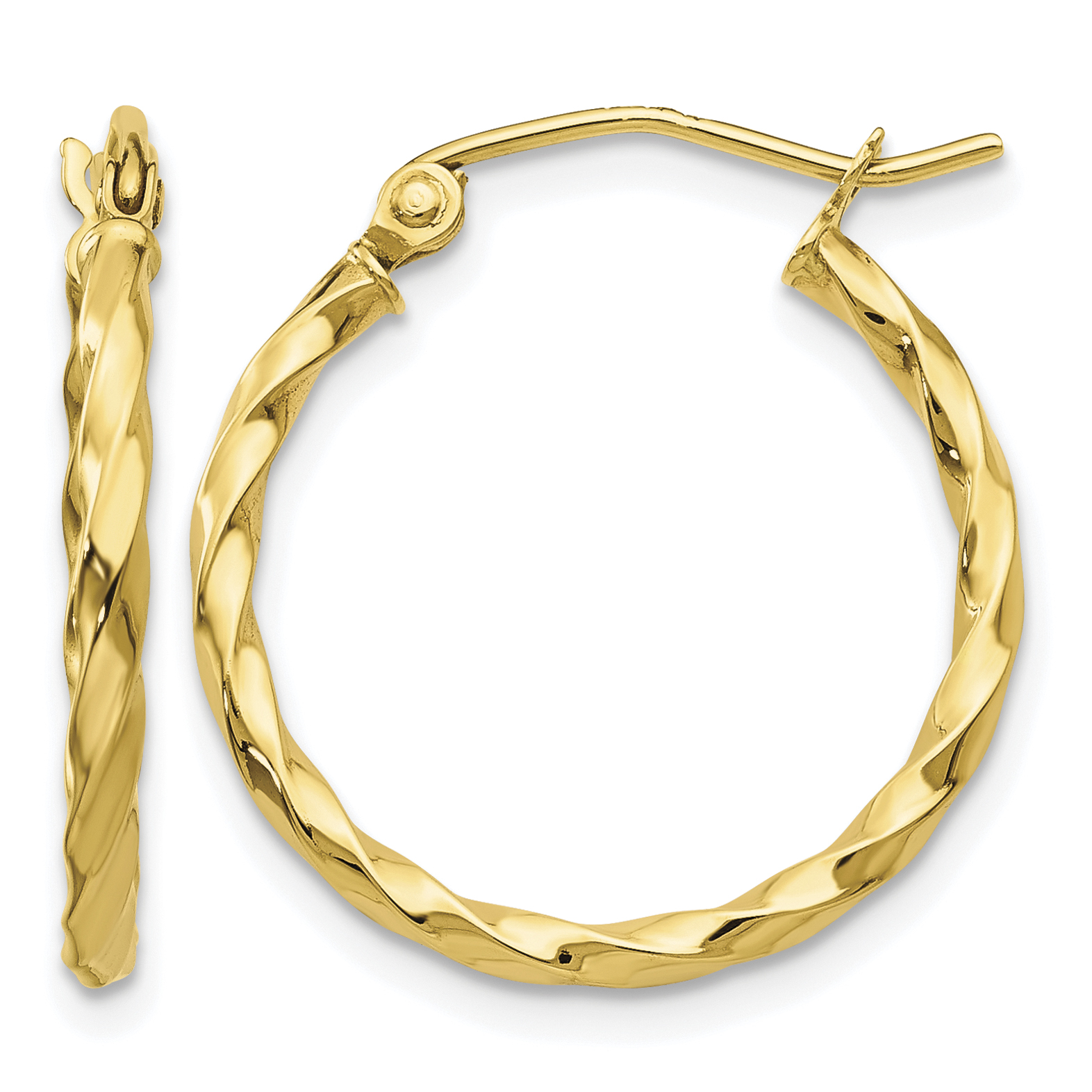 10k Twist Polished Hoop Earring (10TC390)