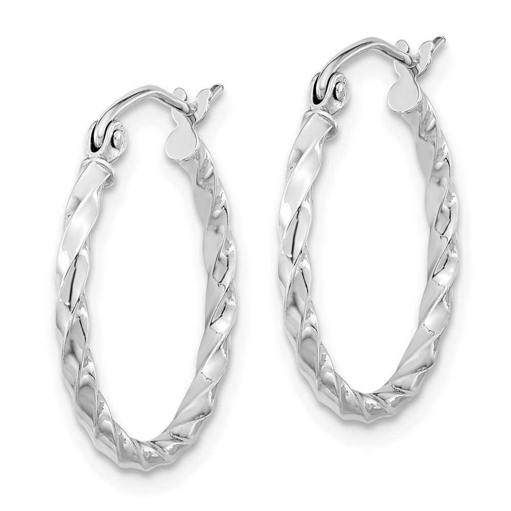 10k WG Twist Polished Hoop Earring (10TC390W)