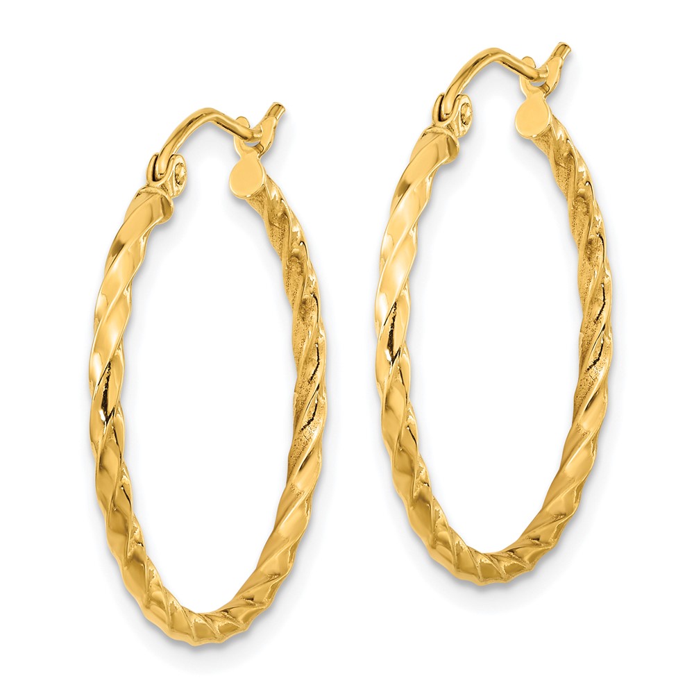 10k Twist Polished Hoop Earring (10TC391)