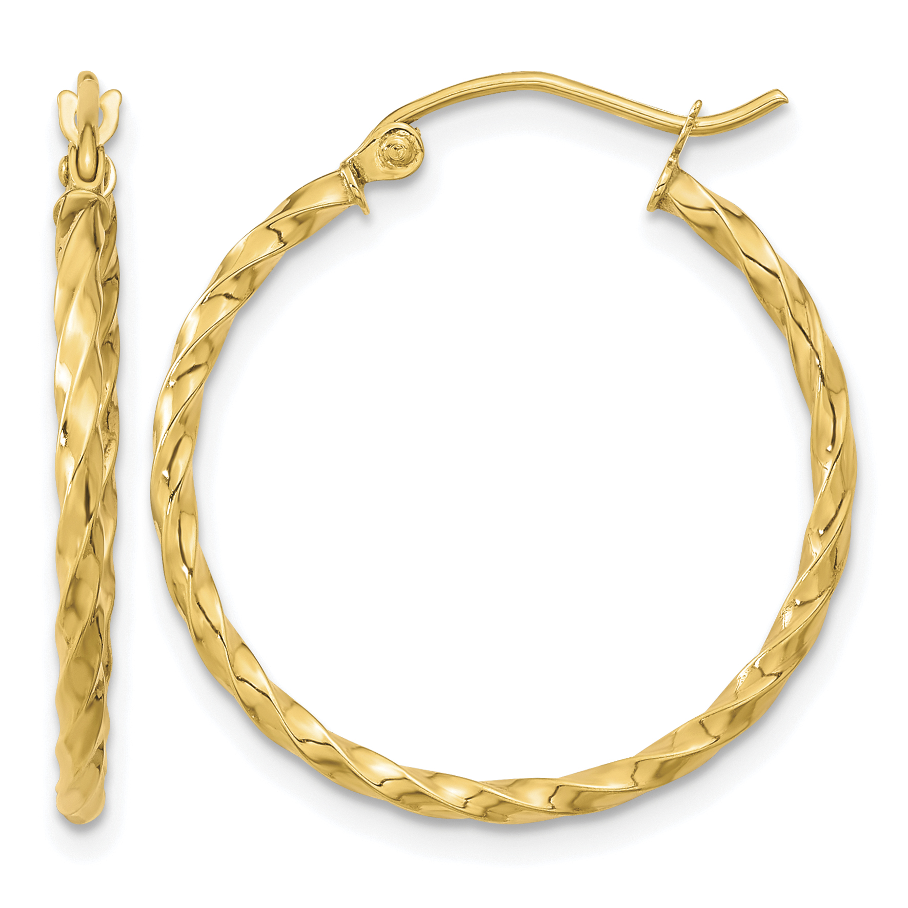 10k Twist Polished Hoop Earring (10TC391)