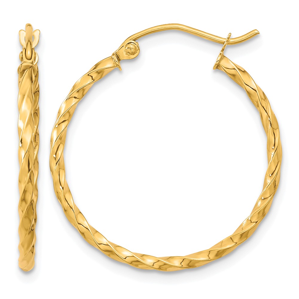 10k Twist Polished Hoop Earring (10TC391)