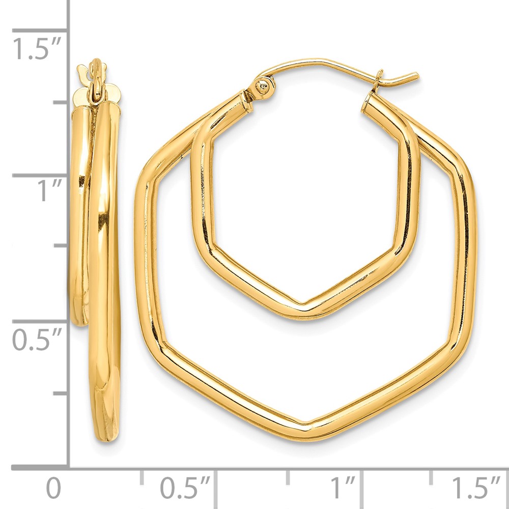 10k Polished Hoop Earrings (10TC407)