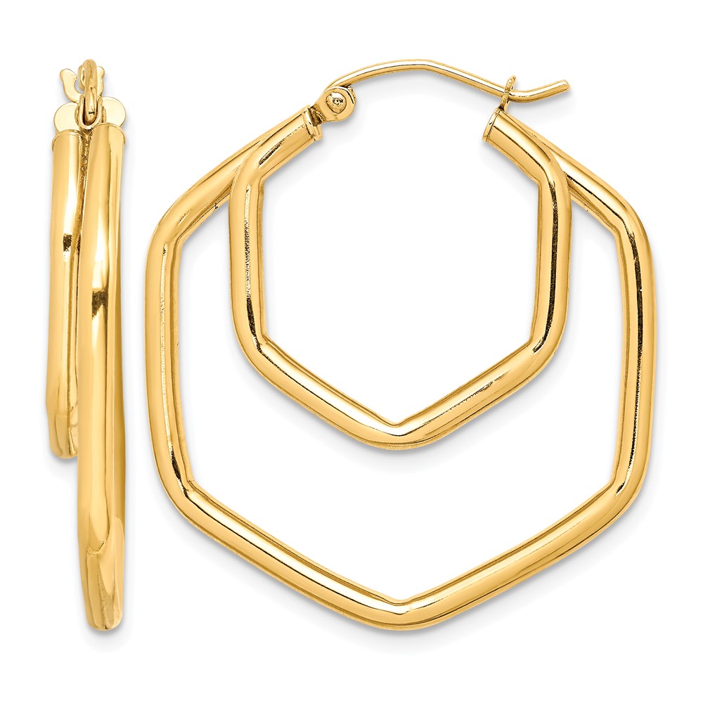 10k Polished Hoop Earrings (10TC407)