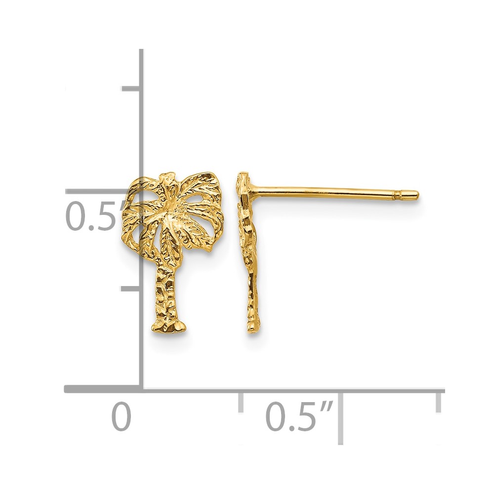 10k Palm Tree Post Earrings (10TC566)