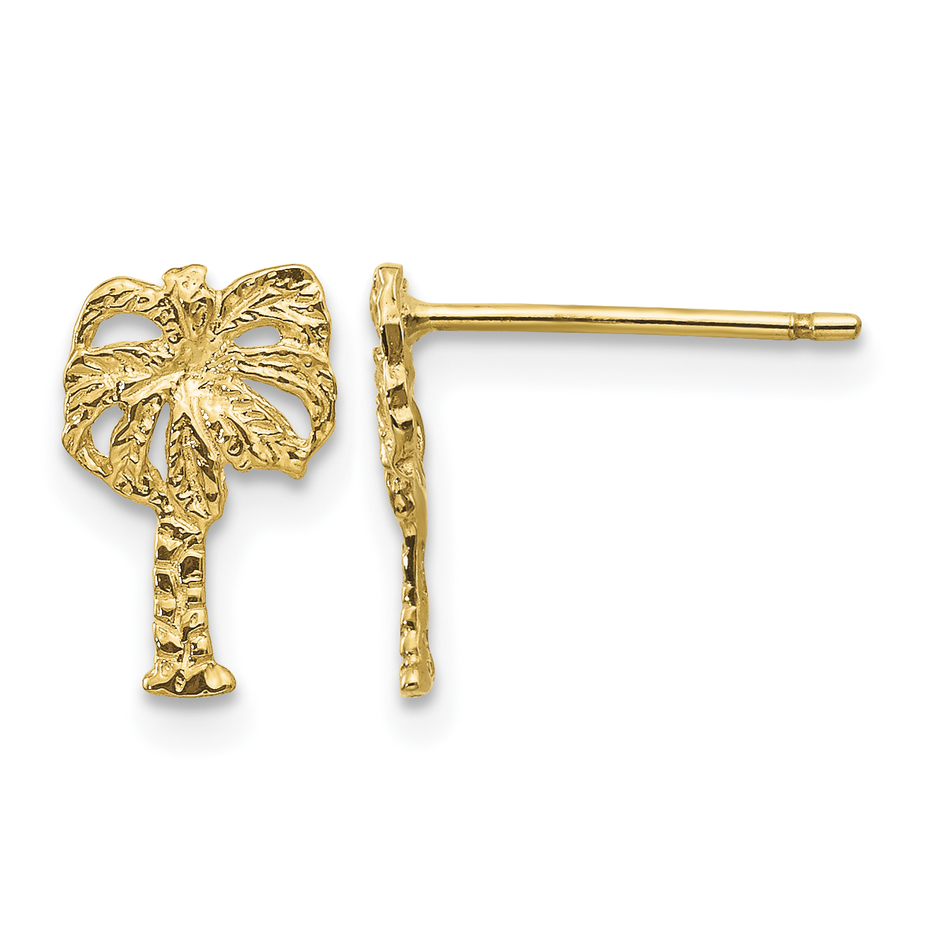 10k Palm Tree Post Earrings (10TC566)