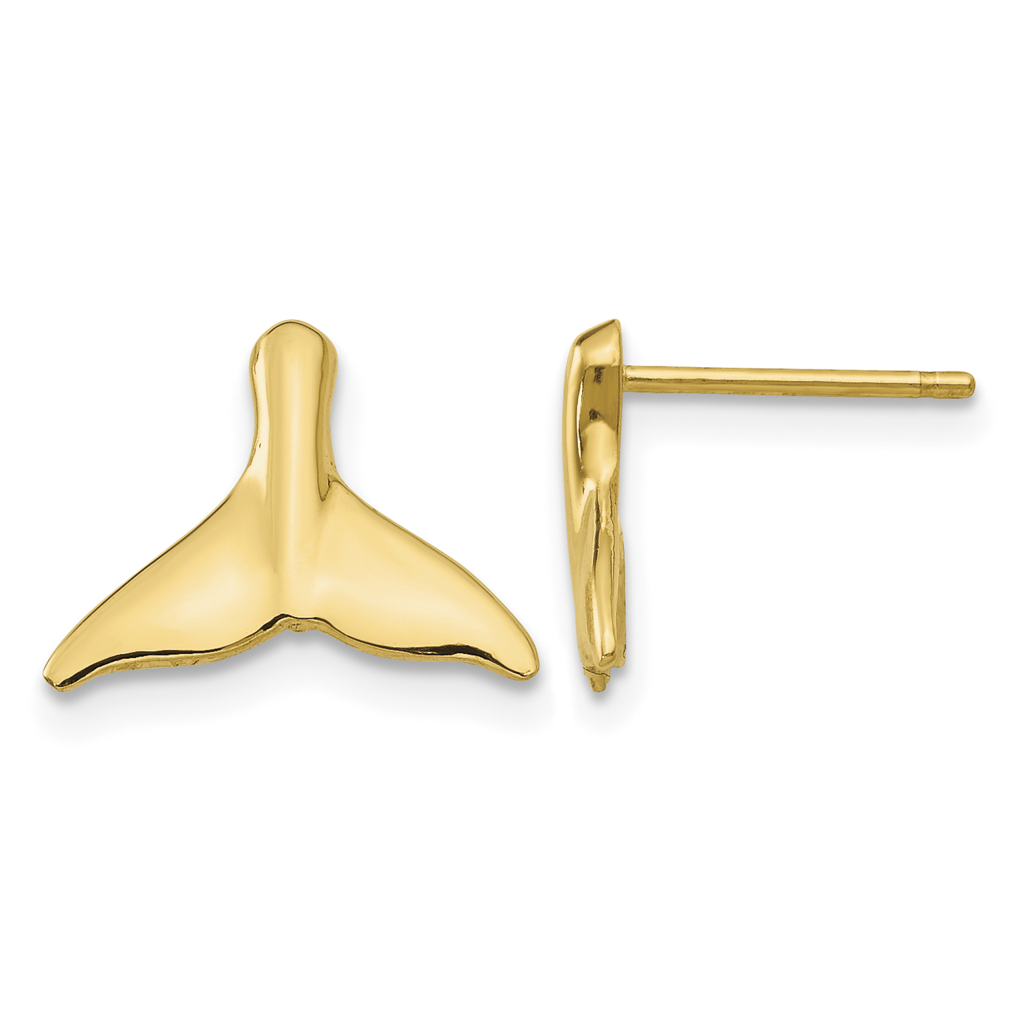 10k Whale Tail Post Earrings (10TC593)
