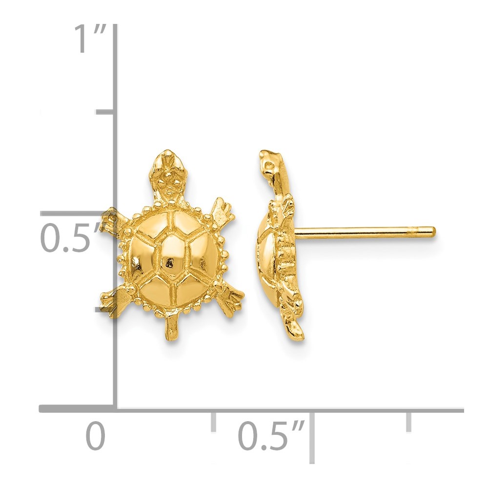 10K Turtle Post Earrings (10TC598)