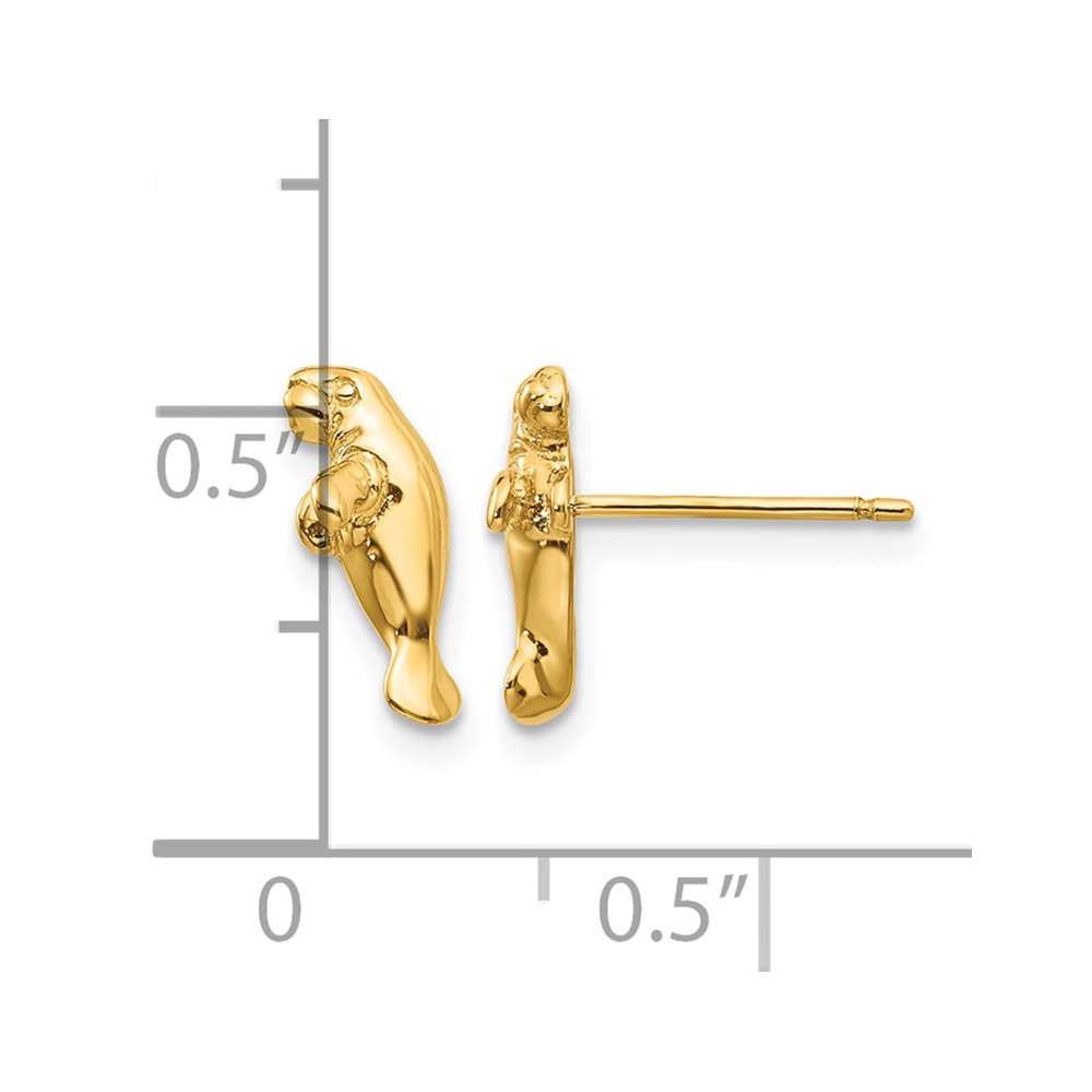 10k Mini Manatee Post Earrings (10TC612)