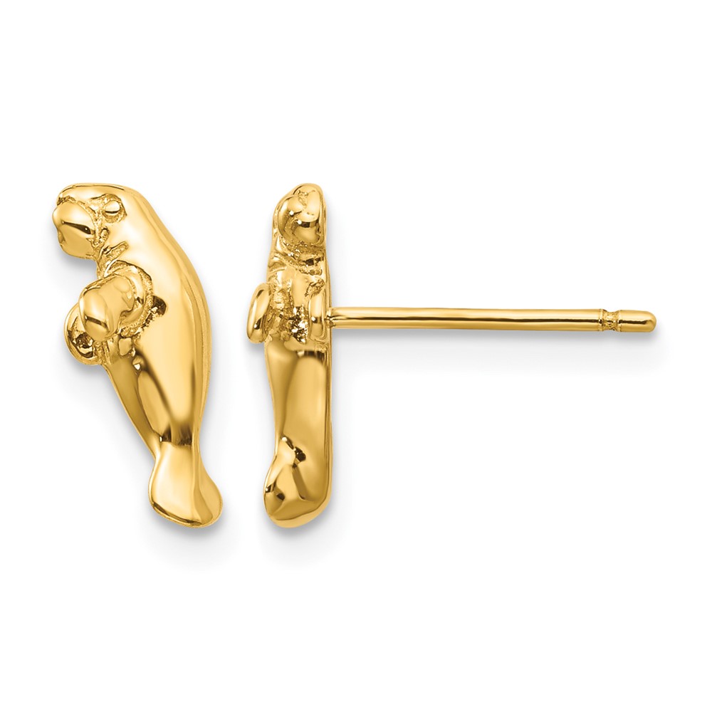 10k Mini Manatee Post Earrings (10TC612)