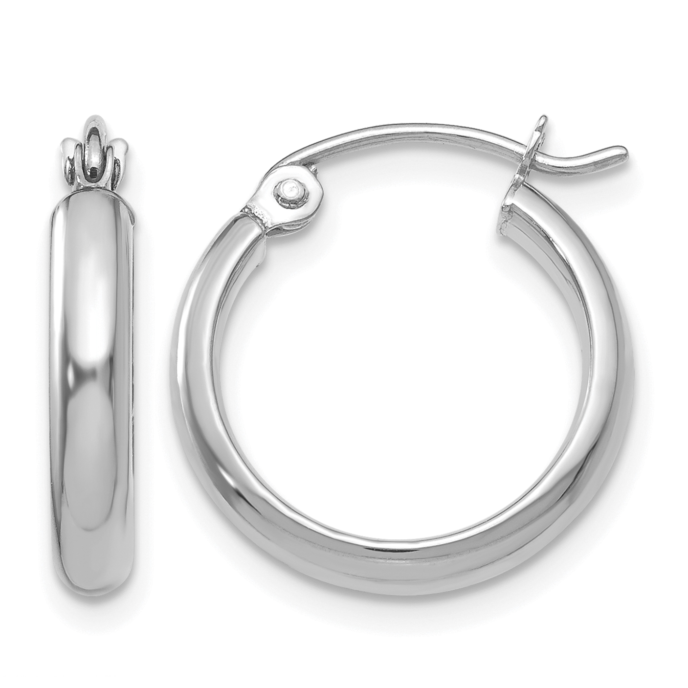 10k White Gold Polished Hoop Earring (10TC648)