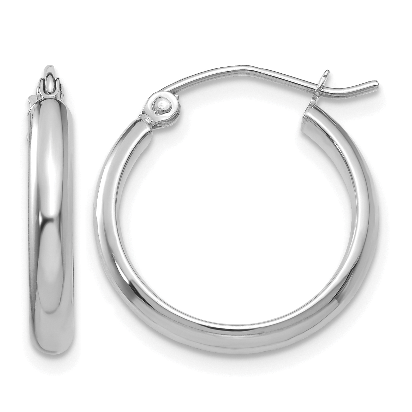 10k White Gold Polished Hoop Earring (10TC649)
