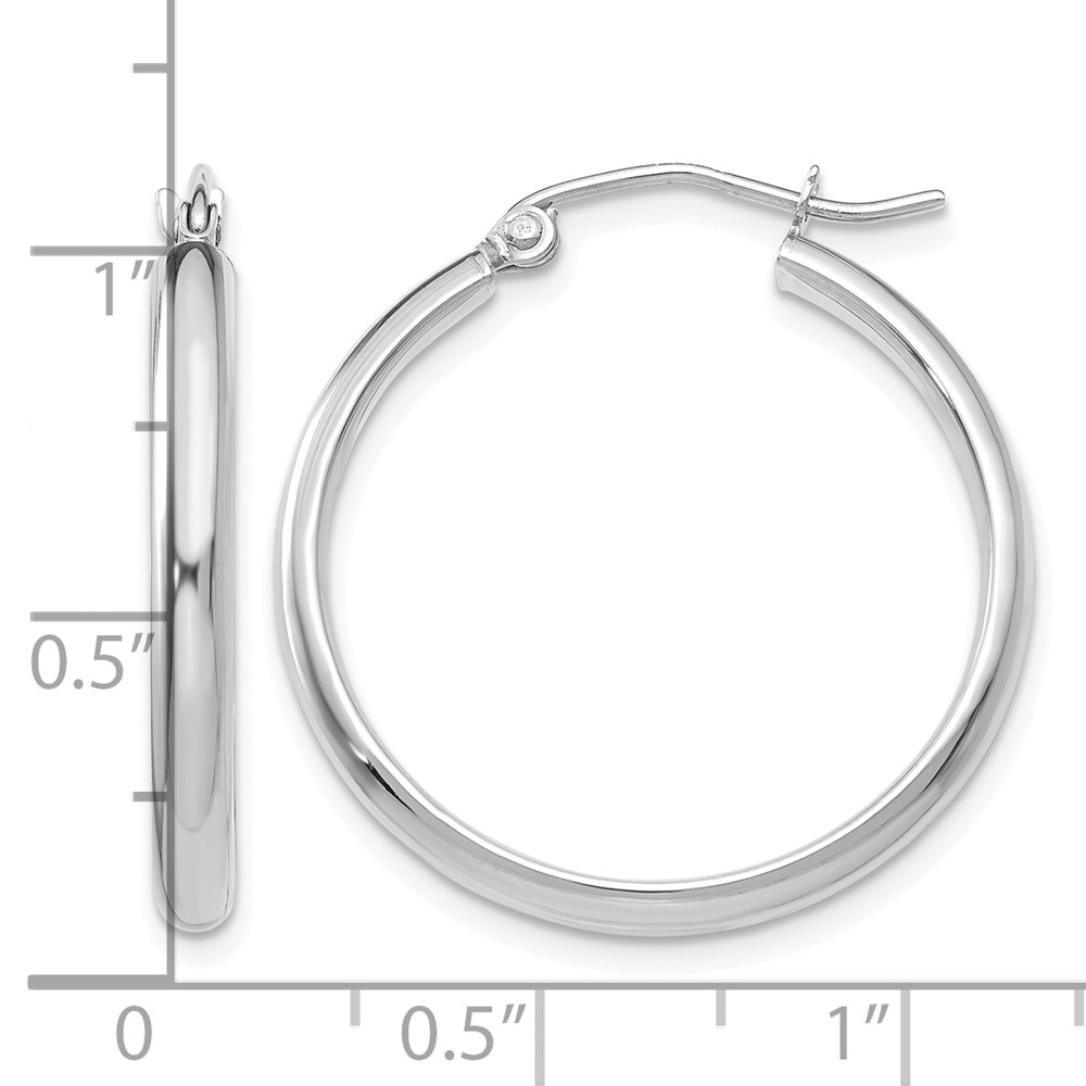 10k White Gold Polished Hoop Earring (10TC650)