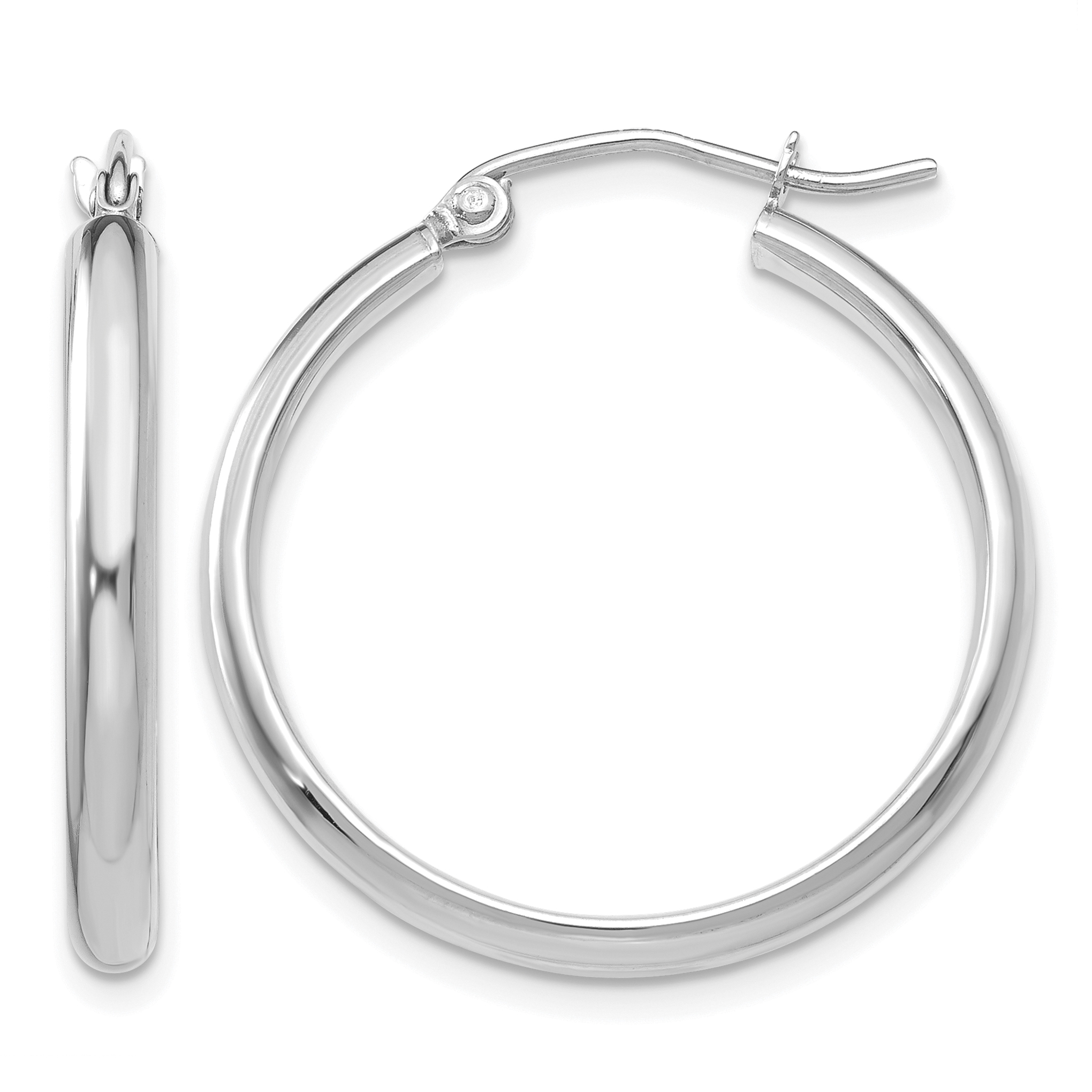 10k White Gold Polished Hoop Earring (10TC650)