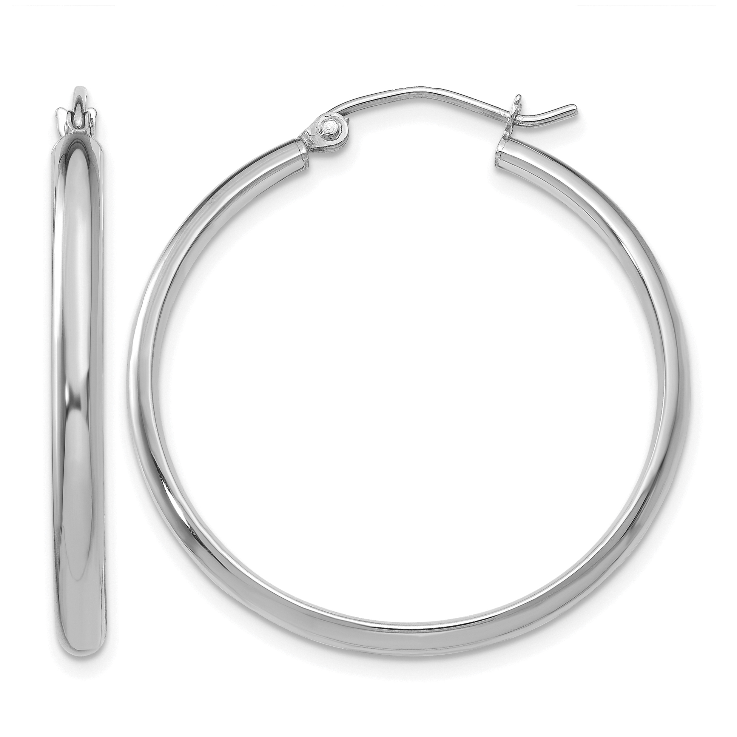 10k White Gold Polished Hoop Earring (10TC651)