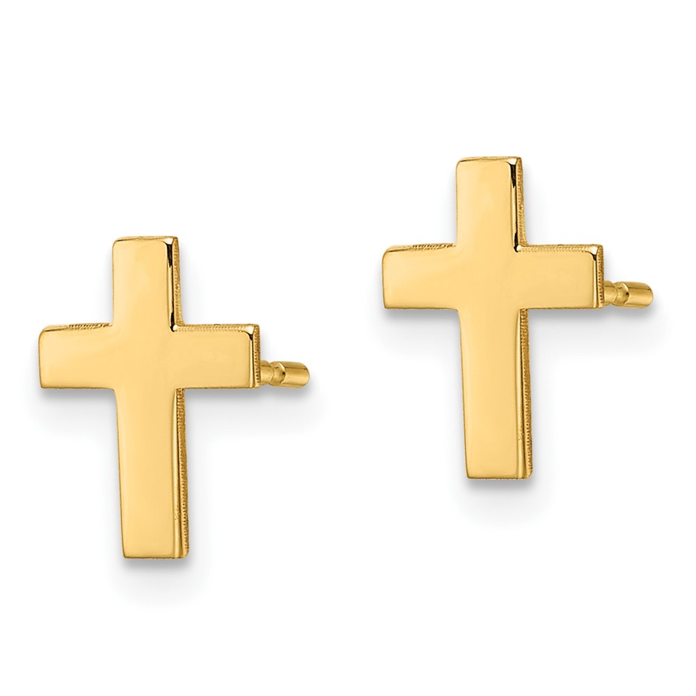 10k Polished Cross Earrings (10TC740)