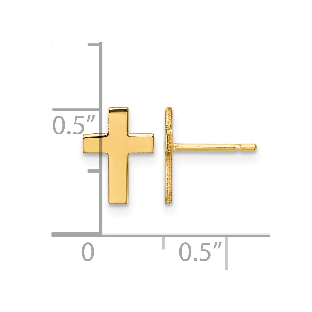 10k Polished Cross Earrings (10TC740)