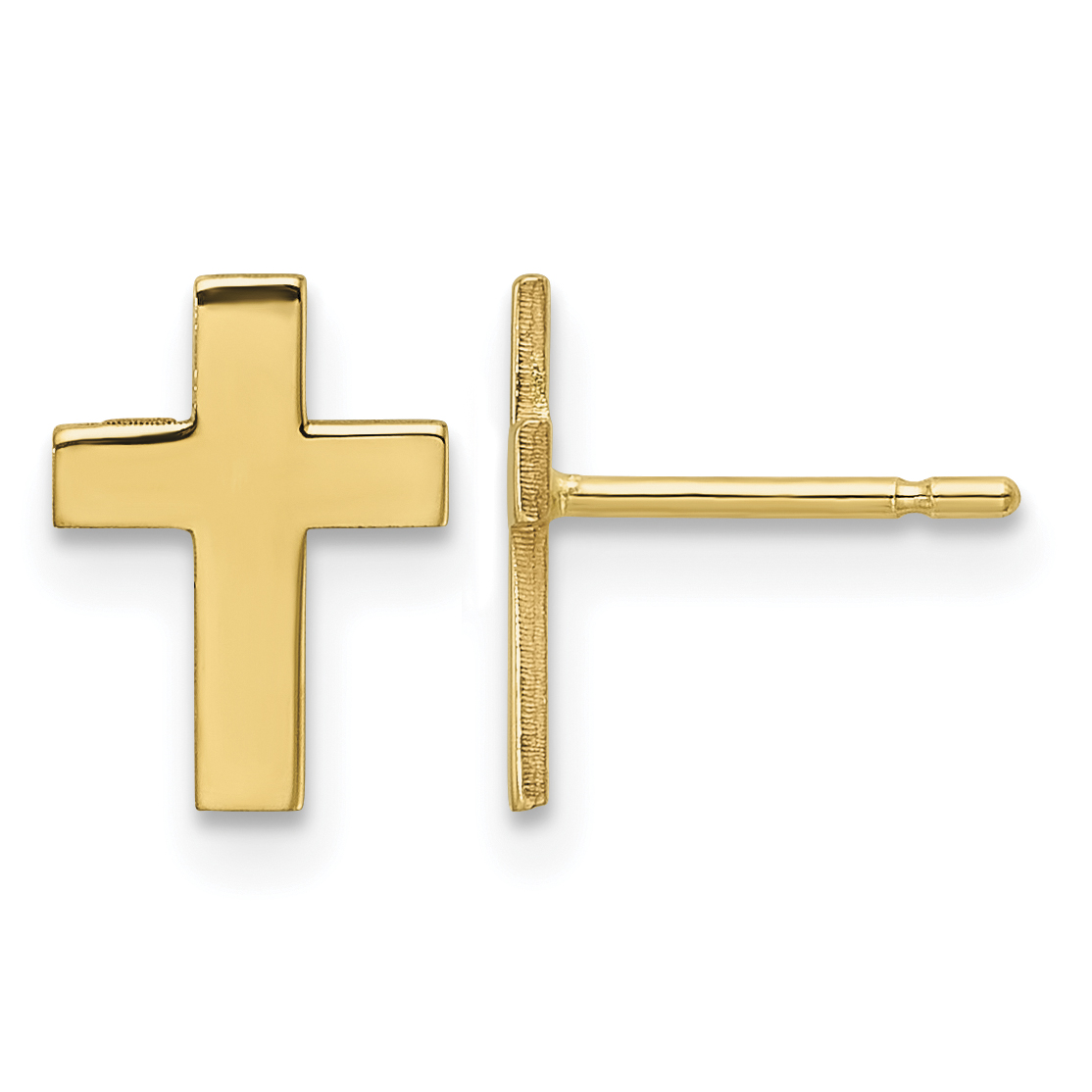 10k Polished Cross Earrings (10TC740)