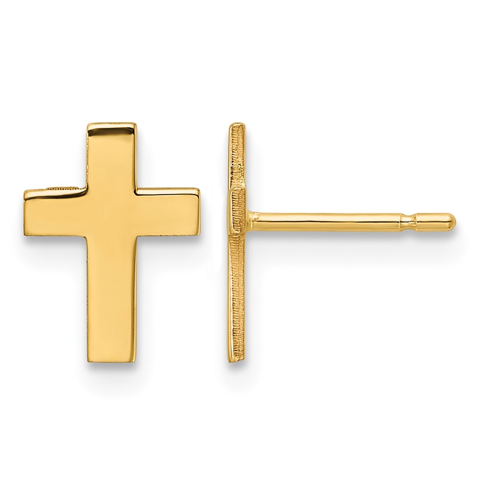 10k Polished Cross Earrings (10TC740)