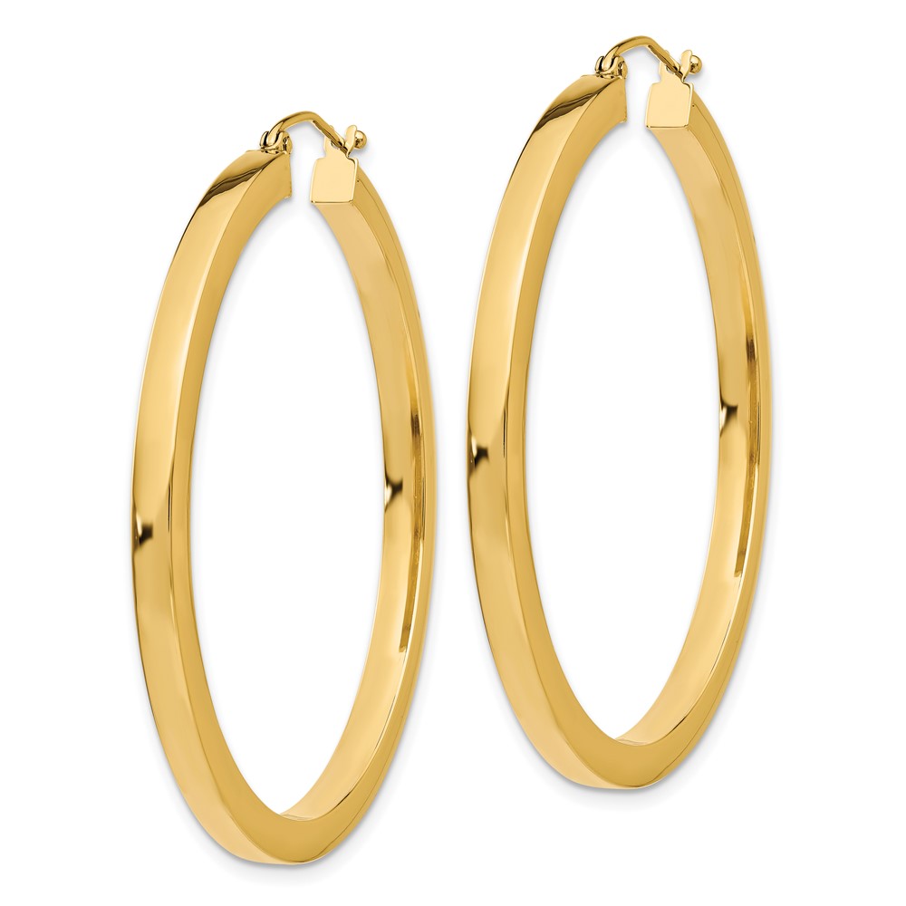 10k 3mm Polished Square Hoop Earrings (10TE541)