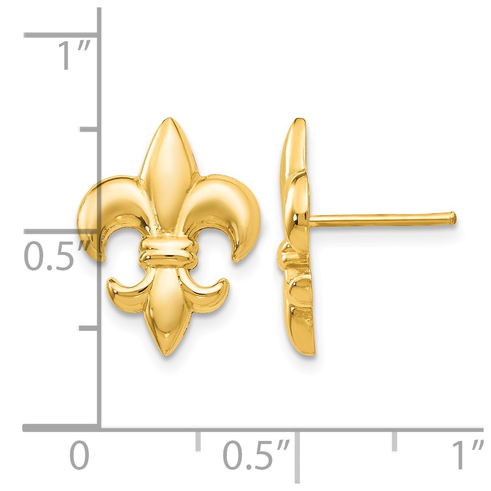 10k Small Fleur-De-Lis Earring (10TE619)