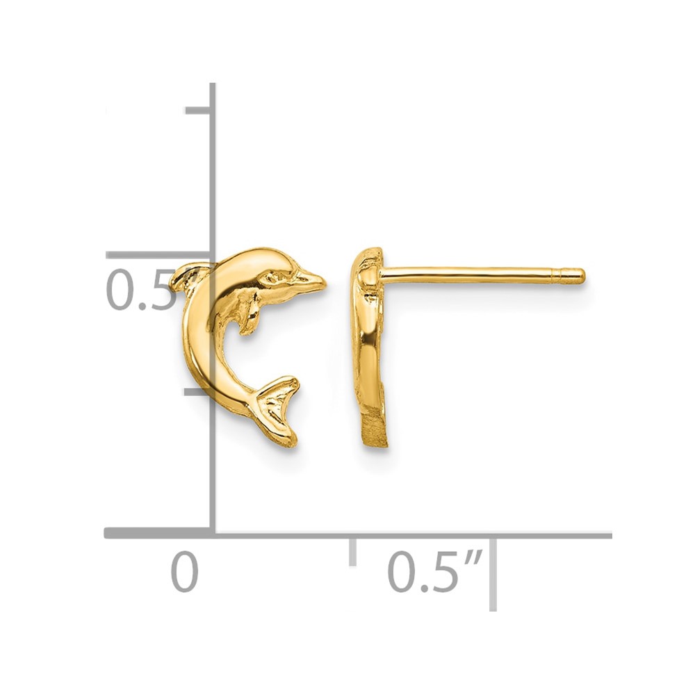 10k Dolphin Post Earrings (10TE620)