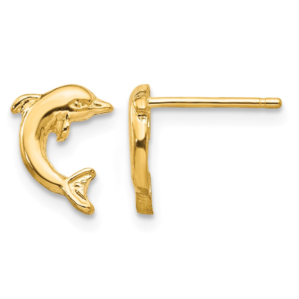 10k Dolphin Post Earrings (10TE620)
