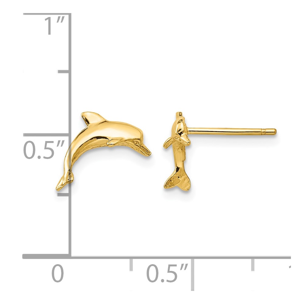 10k Dolphin Post Earrings (10TE622)
