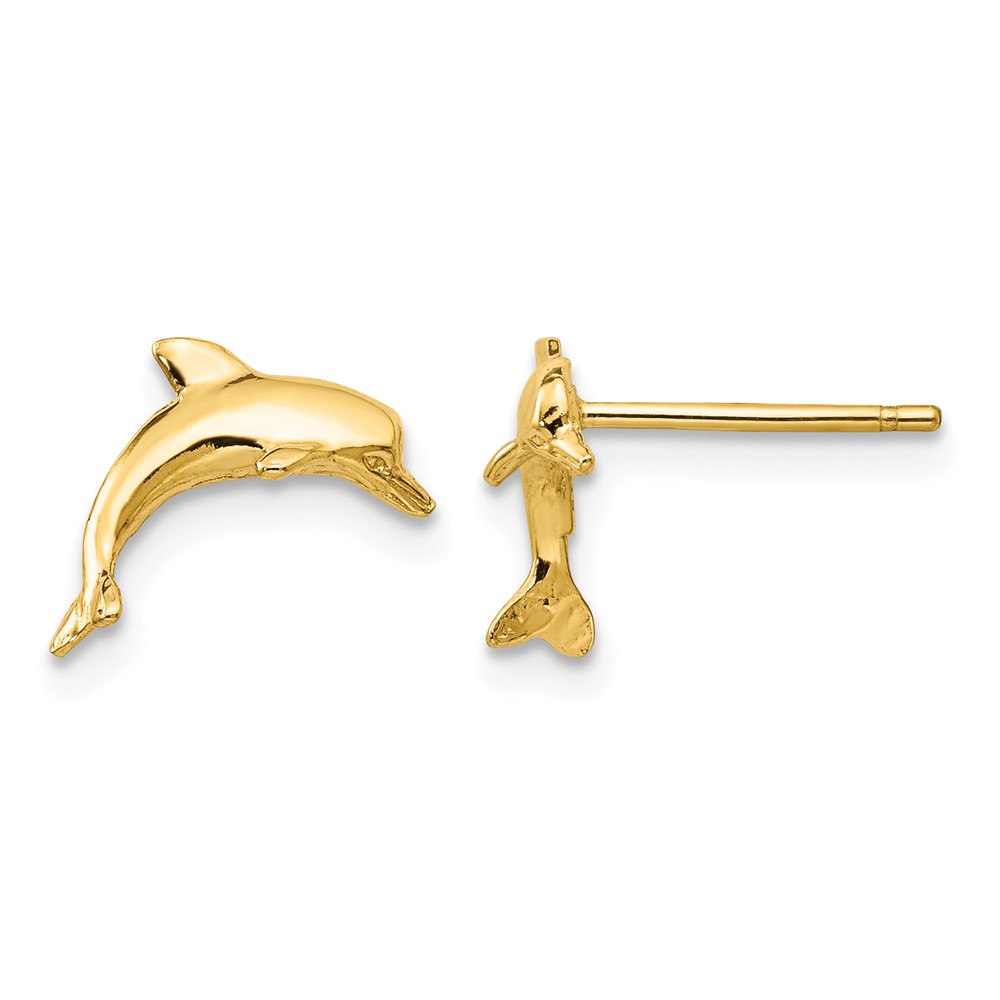 10k Dolphin Post Earrings (10TE622)