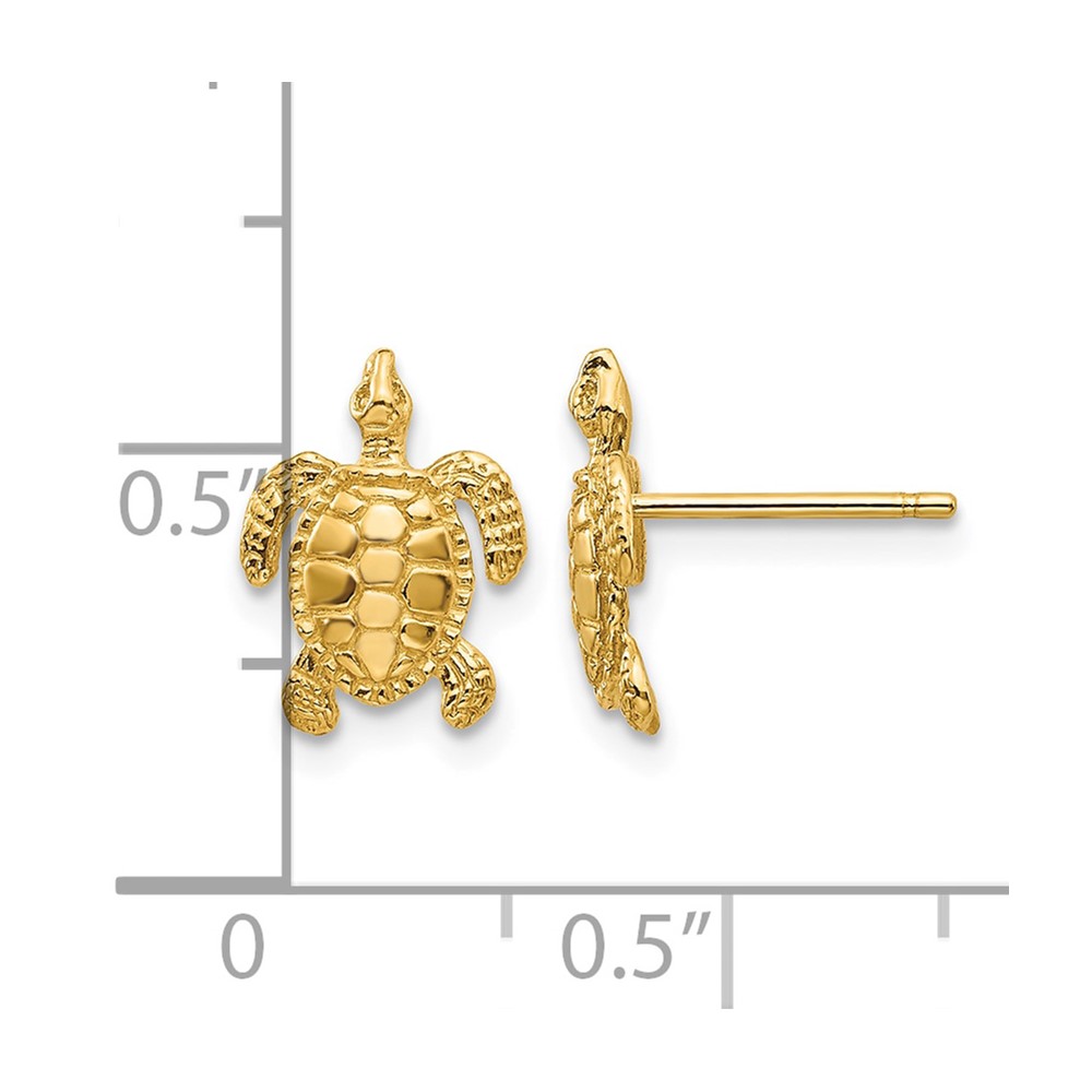 10k Turtle Post Earrings (10TE627)
